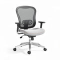 Cadeira de escritório ergonômica com encosto em malha e assento branco 60 x 60 x 90cm